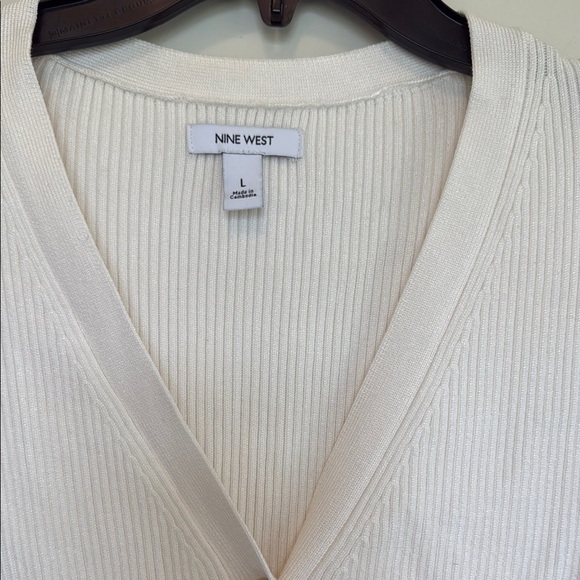 Nine West Cream Knit Cardigan Sweater - Picture 3 of 7